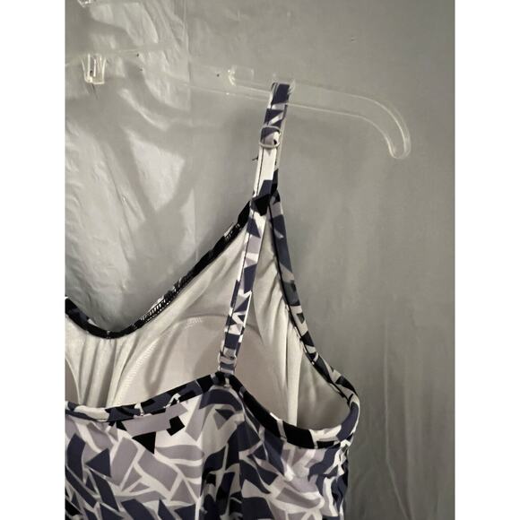 Magic Suit Blue Black Yasmin Print Tankini Top Sz 14 Beach Travel - Picture 3 of 6